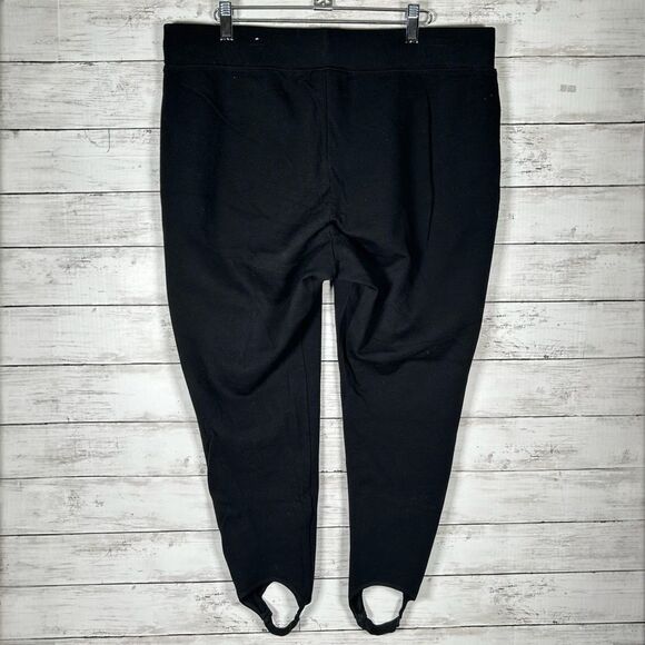 Chico’s Ponte Black Stirrup Rayon Nylon Spandex Legging Pant XL Petite 3 - Picture 2 of 7